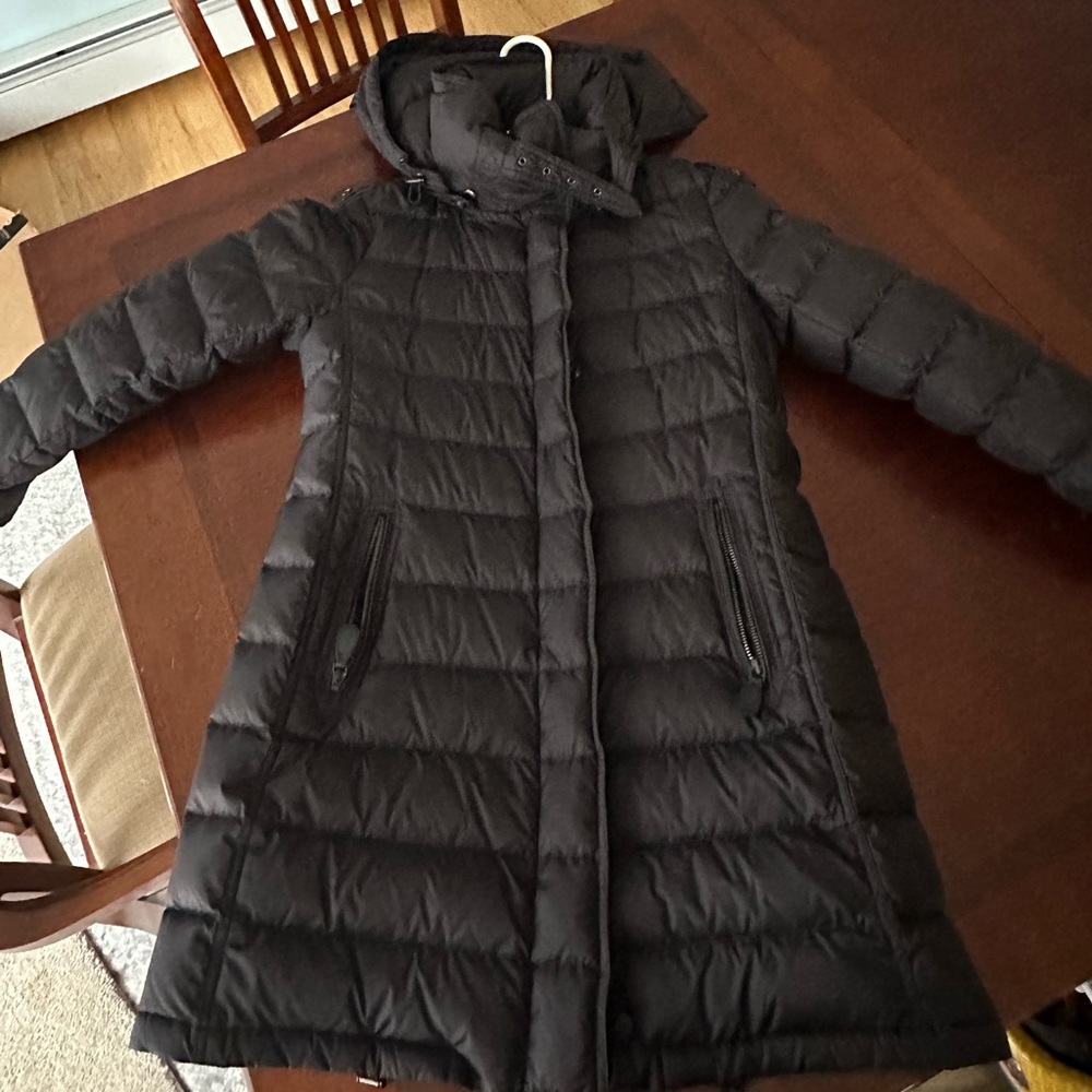 Burberry black down jacket size Large- like new